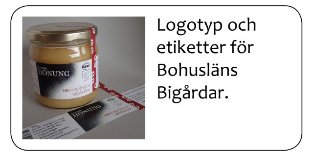 Logotyp och etiketter för Bohusläns Bigårdar.
